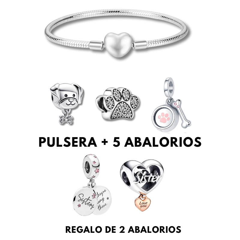 Pulsera con 3 abalorios + 2 DE REGALO - Pack "Mi Fiel Amigo"